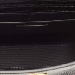Pre Owned Saint Laurent Black Croc Embossed Leather Manhattan Shoulder Bag