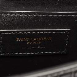Pre Owned Saint Laurent Black Croc Embossed Leather Manhattan Shoulder Bag