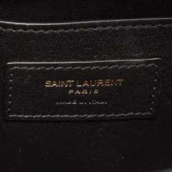 Pre Owned Saint Laurent Black Croc Embossed Leather Manhattan Shoulder Bag