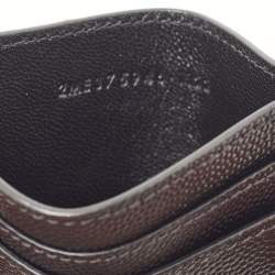 Pre Owned Saint Laurent Black Leather Logo Card Holder