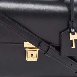 Saint Laurent Black Leather High School Top Handle Bag