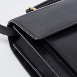 Saint Laurent Black Leather High School Top Handle Bag
