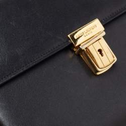 Saint Laurent Black Leather High School Top Handle Bag