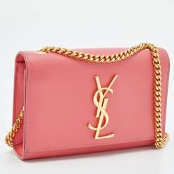 Pre Owned Saint Laurent Pink Leather Small Kate Shoulder Bag
