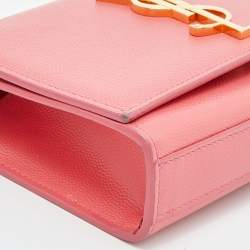 Pre Owned Saint Laurent Pink Leather Small Kate Shoulder Bag