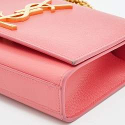 Pre Owned Saint Laurent Pink Leather Small Kate Shoulder Bag