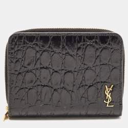 Monogram Bill Embossed Leather Pouch