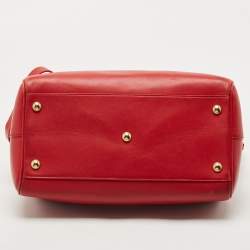Pre Owned Saint Laurent Red Leather Classic 6 Duffle Bag