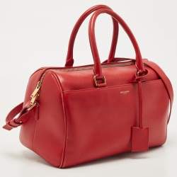 Pre Owned Saint Laurent Red Leather Classic 6 Duffle Bag