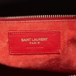 Pre Owned Saint Laurent Red Leather Classic 6 Duffle Bag