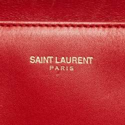 Pre Owned Saint Laurent Red Leather Classic 6 Duffle Bag