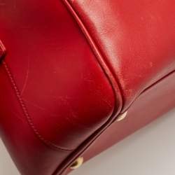 Pre Owned Saint Laurent Red Leather Classic 6 Duffle Bag