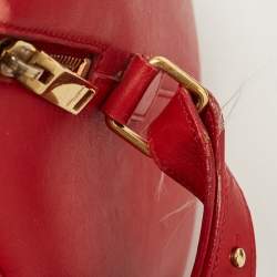 Pre Owned Saint Laurent Red Leather Classic 6 Duffle Bag
