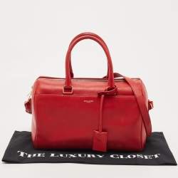 Pre Owned Saint Laurent Red Leather Classic 6 Duffle Bag