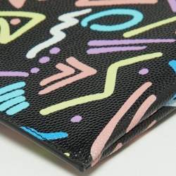 Saint Laurent Multicolor Printed Leather Monogram Zip Bill Pouch