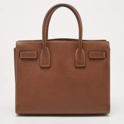 Pre Owned Saint Laurent Brown Grained Leather Baby Classic Sac De Jour Tote