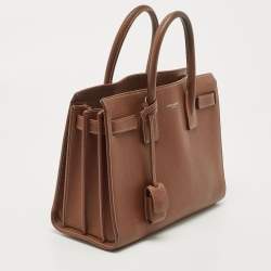 Pre Owned Saint Laurent Brown Grained Leather Baby Classic Sac De Jour Tote