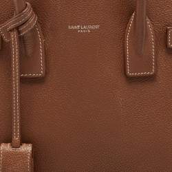 Pre Owned Saint Laurent Brown Grained Leather Baby Classic Sac De Jour Tote
