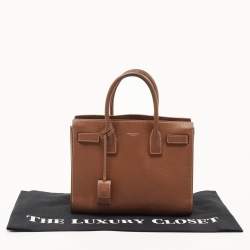 Pre Owned Saint Laurent Brown Grained Leather Baby Classic Sac De Jour Tote
