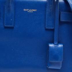 مملوكة مسبقًا Saint Laurent Blue Leather Nano Classic Sac De Jour Tote