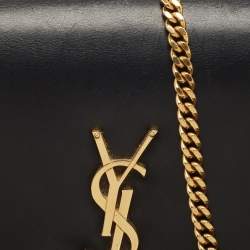Pre Owned Saint Laurent Black Leather Medium Kate Tassel Chain Bag