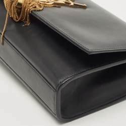 Pre Owned Saint Laurent Black Leather Medium Kate Tassel Chain Bag