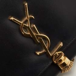Pre Owned Saint Laurent Black Leather Medium Kate Tassel Chain Bag