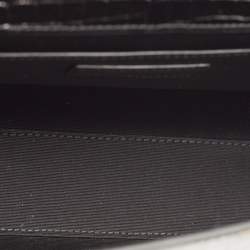 Saint Laurent Black Croc Embossed Leather Manhattan Shoulder Bag