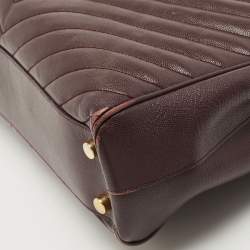 Pre Owned حقيبة يد سان لوران بوكساندرا جلد شيفرون مونوغرامي سوداء بسلسلة