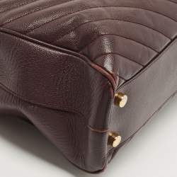 Pre Owned حقيبة يد سان لوران بوكساندرا جلد شيفرون مونوغرامي سوداء بسلسلة