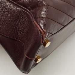 Pre Owned حقيبة يد سان لوران بوكساندرا جلد شيفرون مونوغرامي سوداء بسلسلة