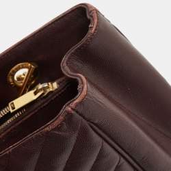 Pre Owned حقيبة يد سان لوران بوكساندرا جلد شيفرون مونوغرامي سوداء بسلسلة