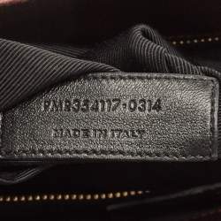 Pre Owned حقيبة يد سان لوران بوكساندرا جلد شيفرون مونوغرامي سوداء بسلسلة