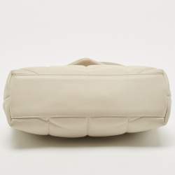 Pre Owned Saint Laurent White Quilted Leather Mini Puffer Toy Flap Bag