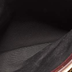 Pre Owned Saint Laurent Burgundy Chevron Leather Classic Monogram Shopping Tote