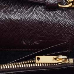 Saint Laurent Burgundy Matelassé Leather Monogram Envelope Wallet on Chain