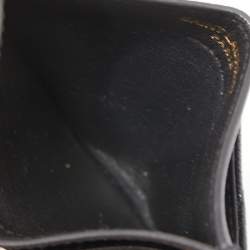 Pre Owned Saint Laurent Black Matelassé Leather Monogram Card Holder