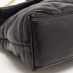 Pre Owned Saint Laurent Black Quilted Leather Small Loulou Puffer Shoulder Bag