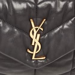 Pre Owned Saint Laurent Black Quilted Leather Small Loulou Puffer Shoulder Bag