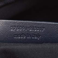 Pre Owned Saint Laurent Navy Blue Leather Large Cabas Chyc Tote