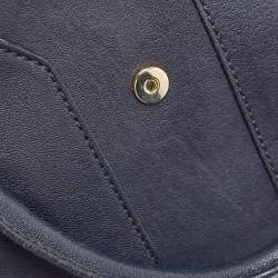 Pre Owned Saint Laurent Navy Blue Leather Large Cabas Chyc Tote