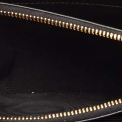 Pre Owned Saint Laurent Black Mix Matelassé Leather Monogram Envelope Wallet on Chain