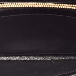 Pre Owned Saint Laurent Black Mix Matelassé Leather Monogram Envelope Wallet on Chain