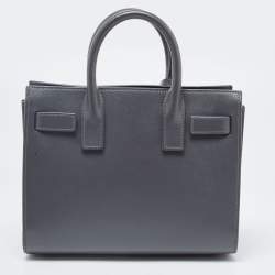 Pre Owned Saint Laurent Grey Leather Nano Classic Sac De Jour Tote