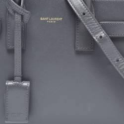 Pre Owned Saint Laurent Grey Leather Nano Classic Sac De Jour Tote