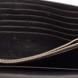 مملوكة مسبقًا حقيبة كلتش سان لوران سو كيت جلد بنقشة التمساح أزرق