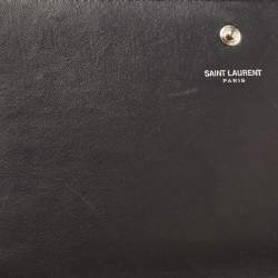 مملوكة مسبقًا حقيبة كلتش سان لوران سو كيت جلد بنقشة التمساح أزرق