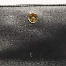 Saint Laurent Black Quilted Satin Monogram Shoulder Bag