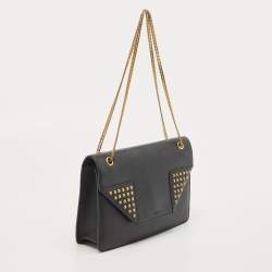 Pre Owned Saint Laurent Black Leather Studded Betty Shoulder Bag