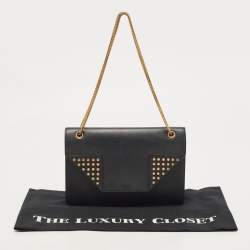 Pre Owned Saint Laurent Black Leather Studded Betty Shoulder Bag